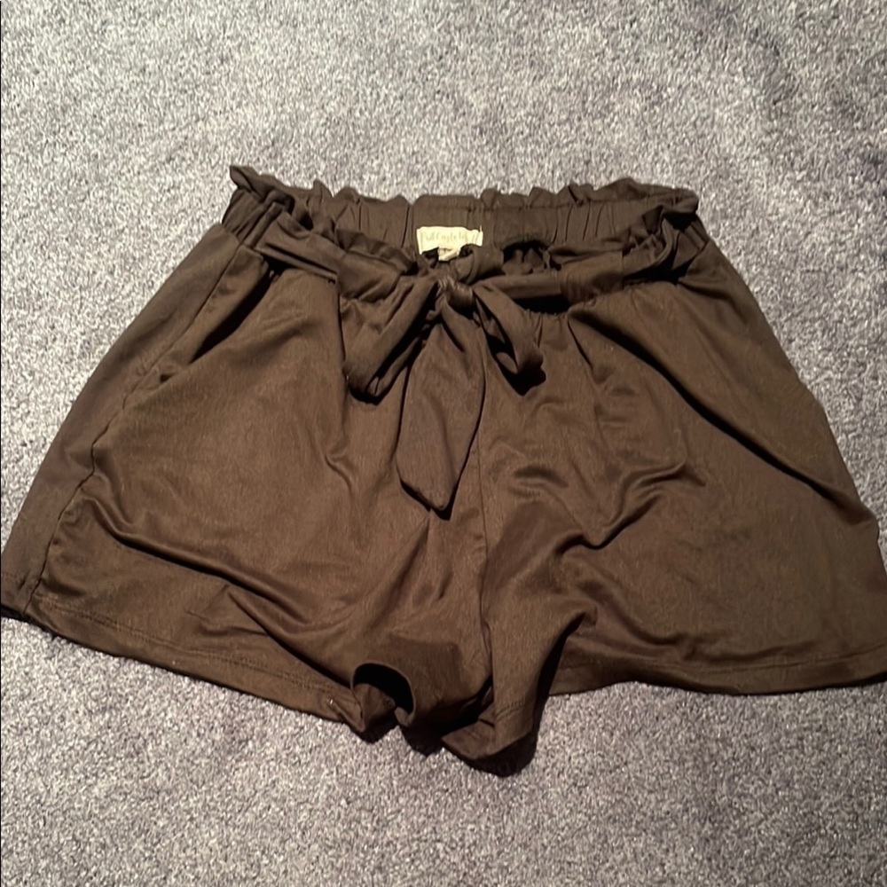 Paper Crane High Waist Brown Shorts